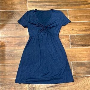 Navy Blue Twist-Front Dress